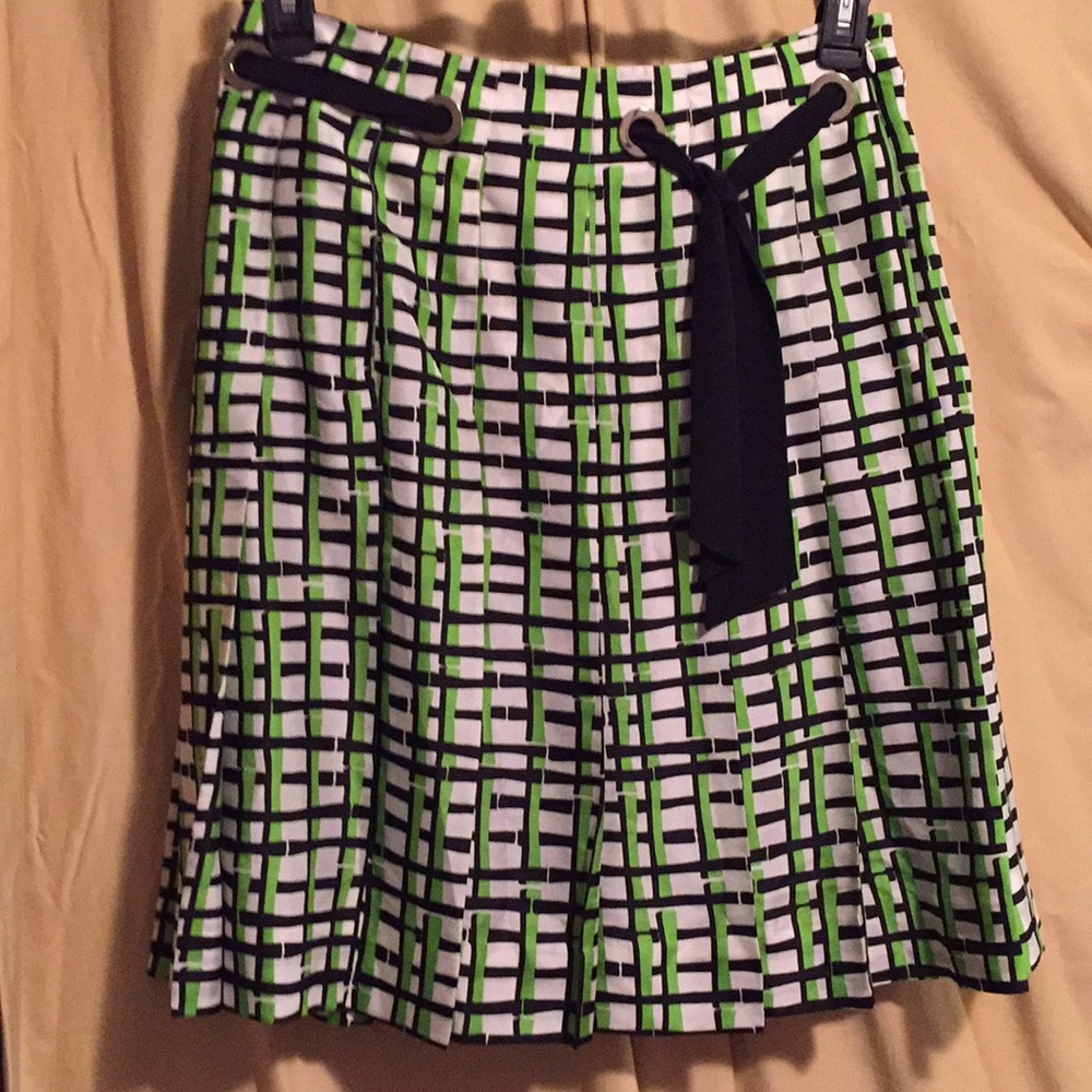 Carlisle A-Line Skirt in Green and Black Plaid